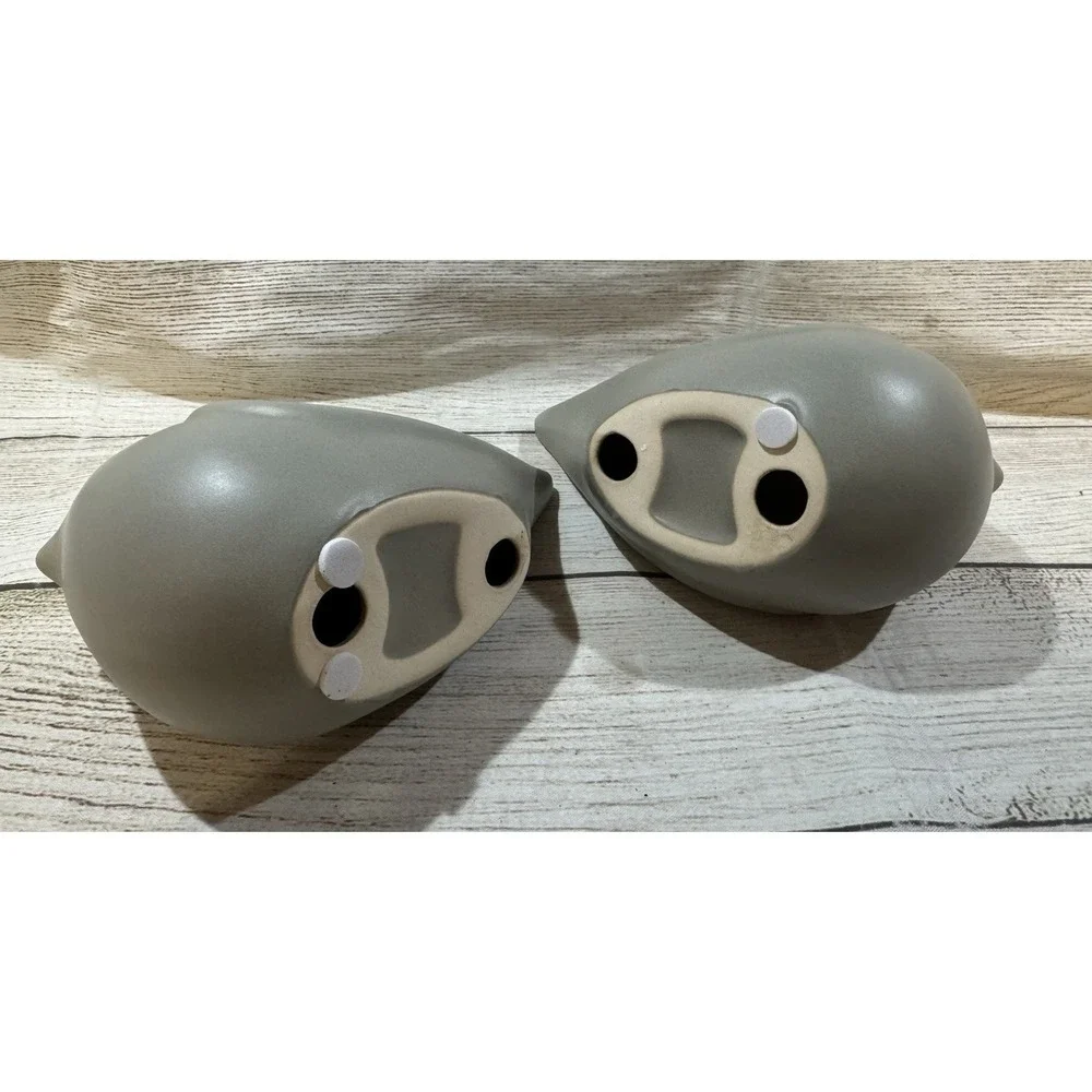 Pair of Sagebrook Home Chubby Fat Gray Bird Decorative Figurines 4